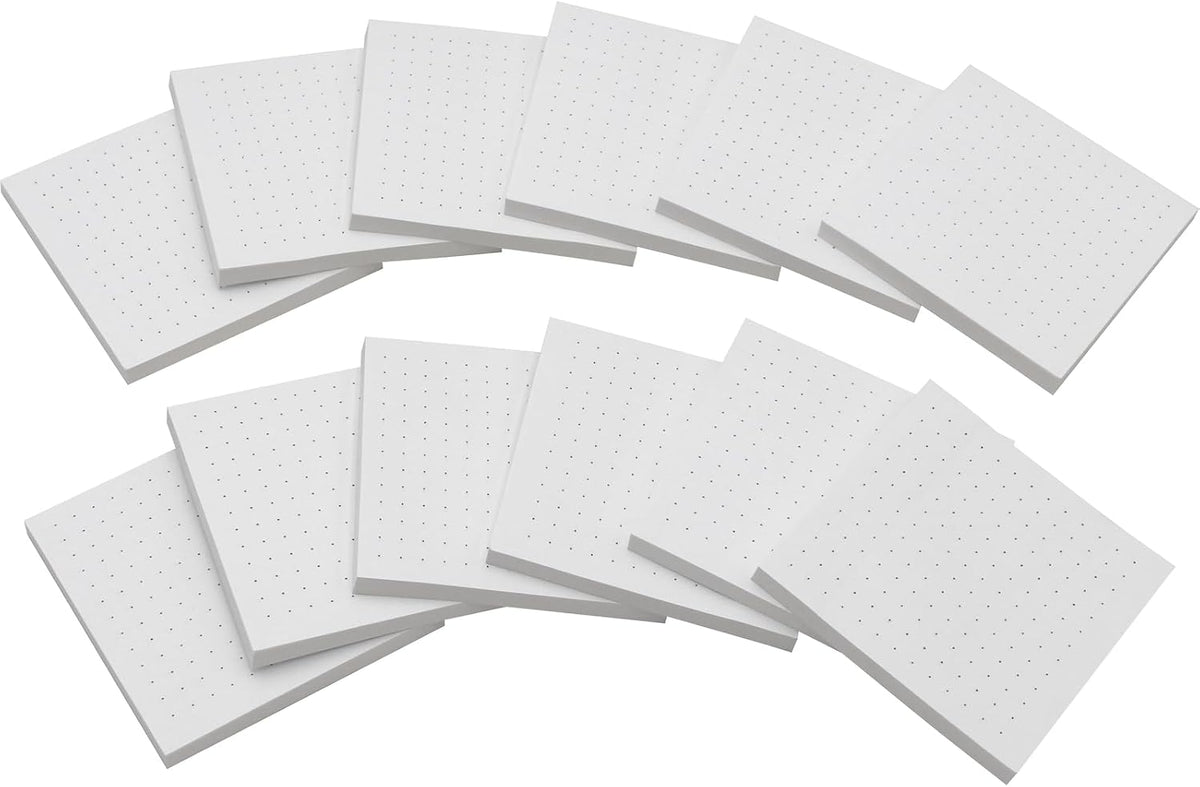(12 Pad) Dotted Sticky Notes, 3x3 Inch, Dot Grid Self-Stick Notes