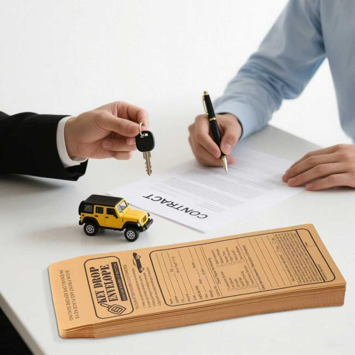 100 Pack Heavyweight Key Transfer Envelopes – Secure Adhesive Mailers for Auto Services
