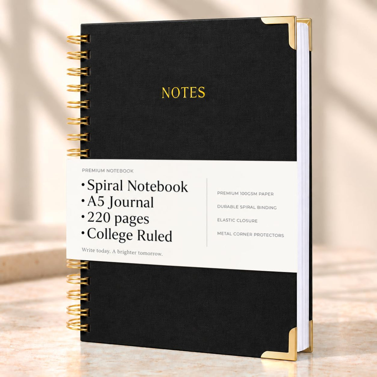 Aesthetic Thick Spiral Notebook Journal For Women in B5 - Linen Hardcover