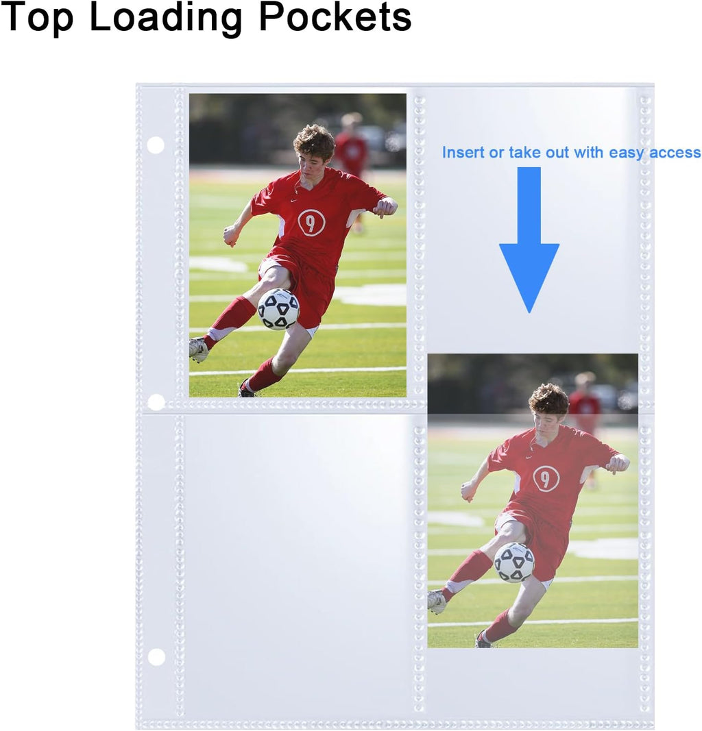 80 Pack 640 Pockets 2.5x3.5 Trading Card Sleeves,A5 Binder 4 Pocket Card Sleeves