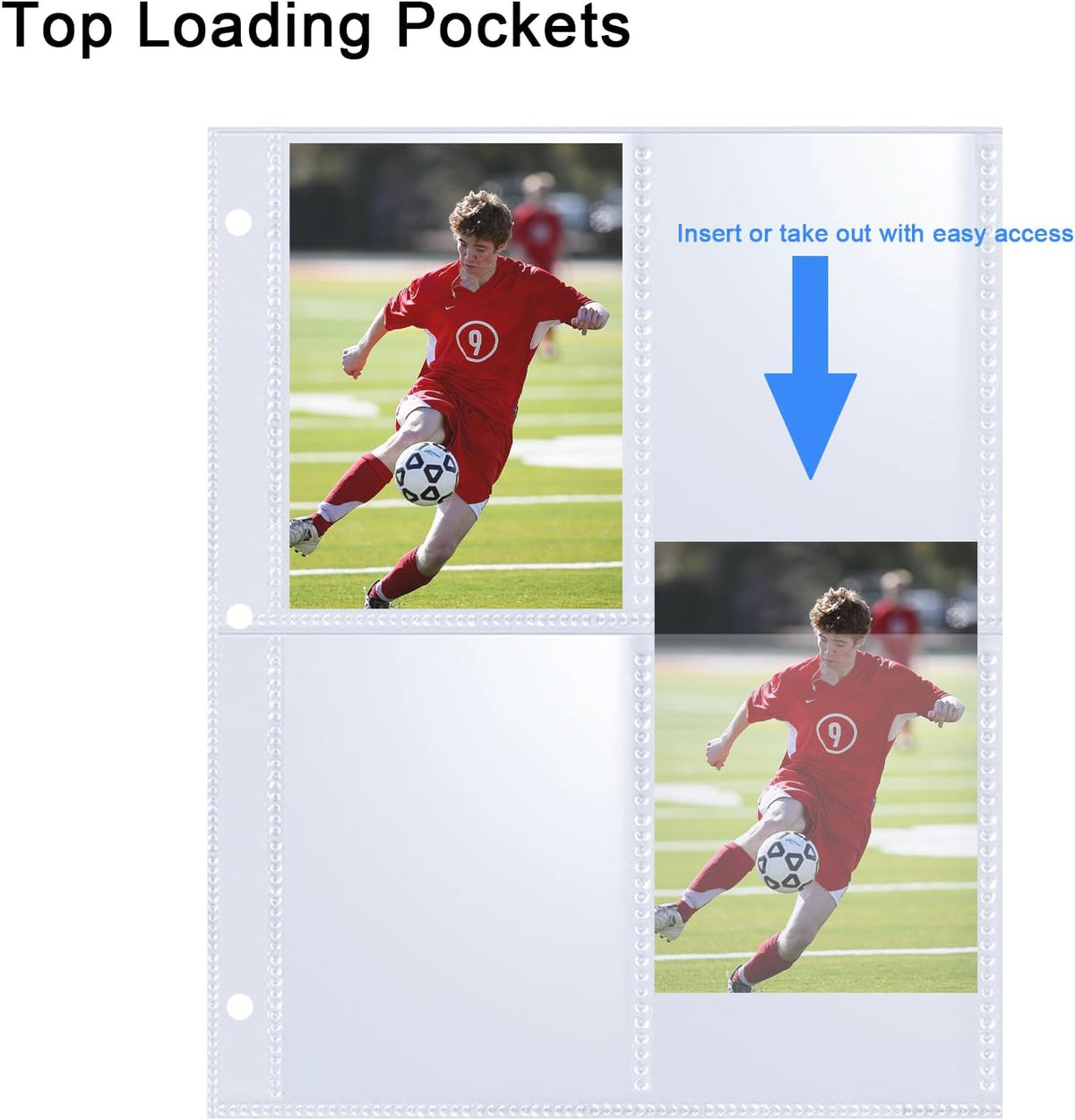80 Pack 640 Pockets 2.5x3.5 Trading Card Sleeves,A5 Binder 4 Pocket Card Sleeves
