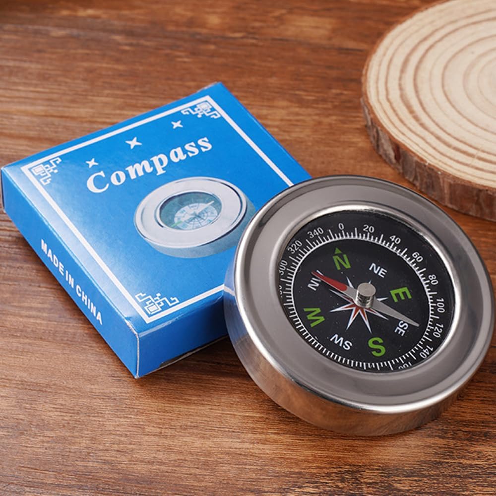 6pcs Orienteering Compass, Aluminum Alloy, Waterproof, Map Compass, Outdoor, Hiking