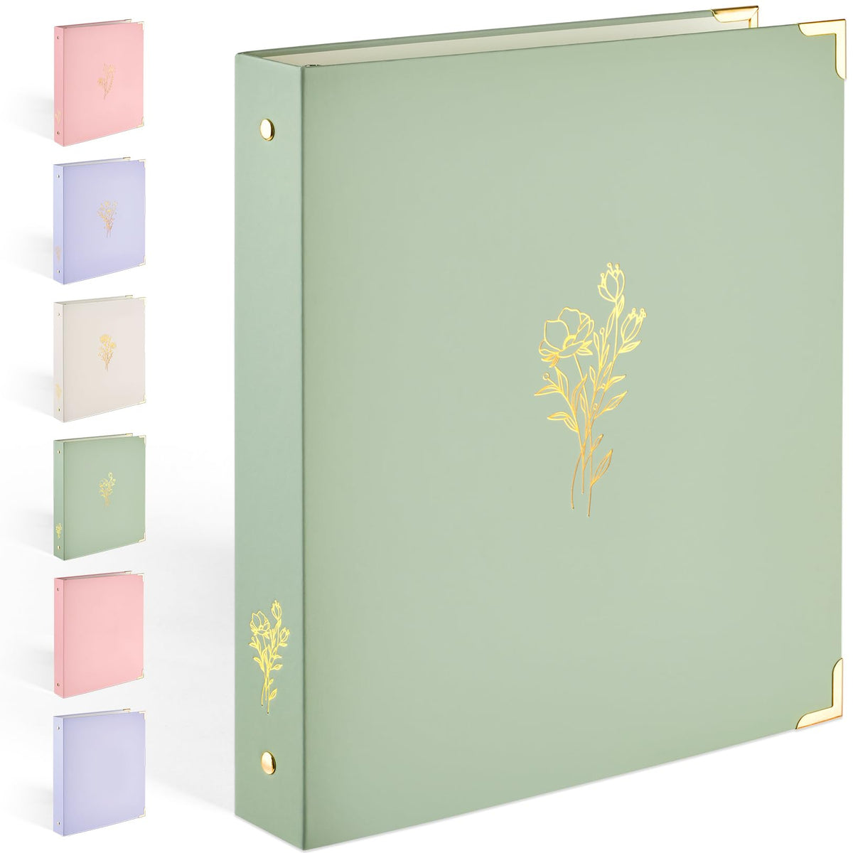 Sooez 3 Ring Binder 1 Inch with Foil Stamping & Metal Corner, Letter Size