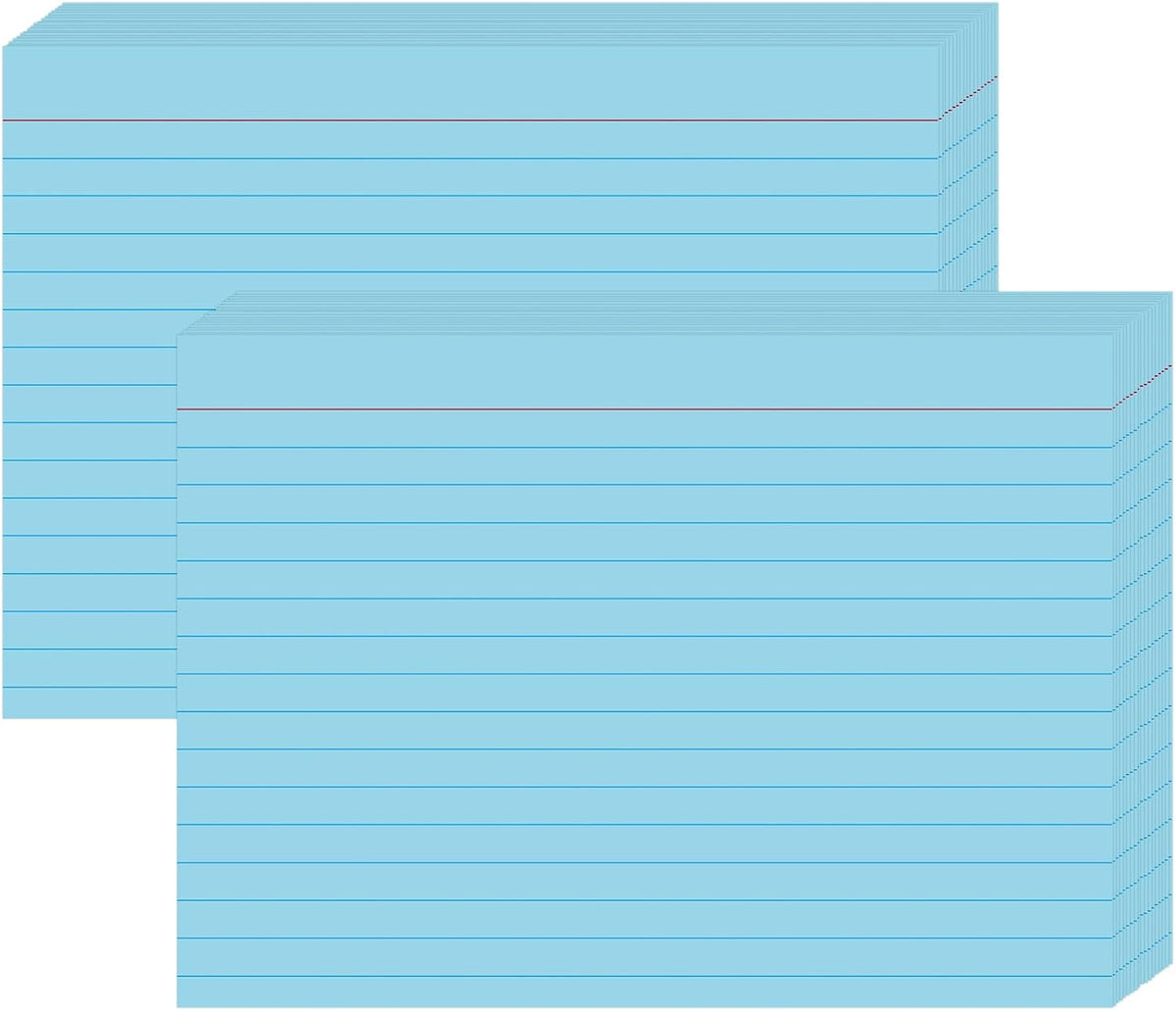 5x7 Index Cards (100 Count), Heavyweight 160gsm Blue Note Cards for Office — College