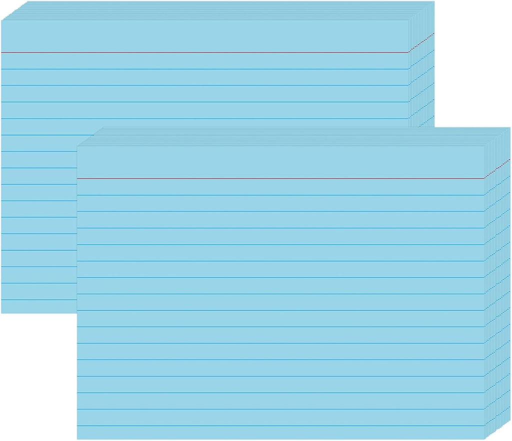 5x7 Index Cards (100 Count), Heavyweight 160gsm Blue Note Cards for Office — College