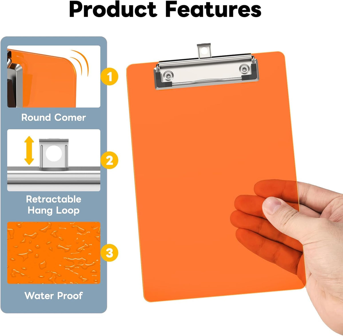 6 x 9 Small Clipboard Set of 6, A5 Colored Plastic Clip Boards