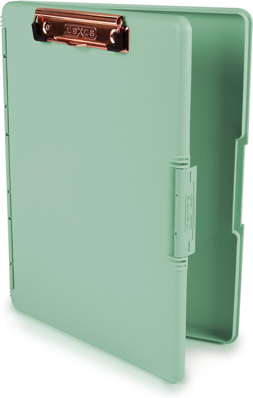 Dexas Slimcase 2 Plastic Clipboard with Storage and Side Opening, Neon Green