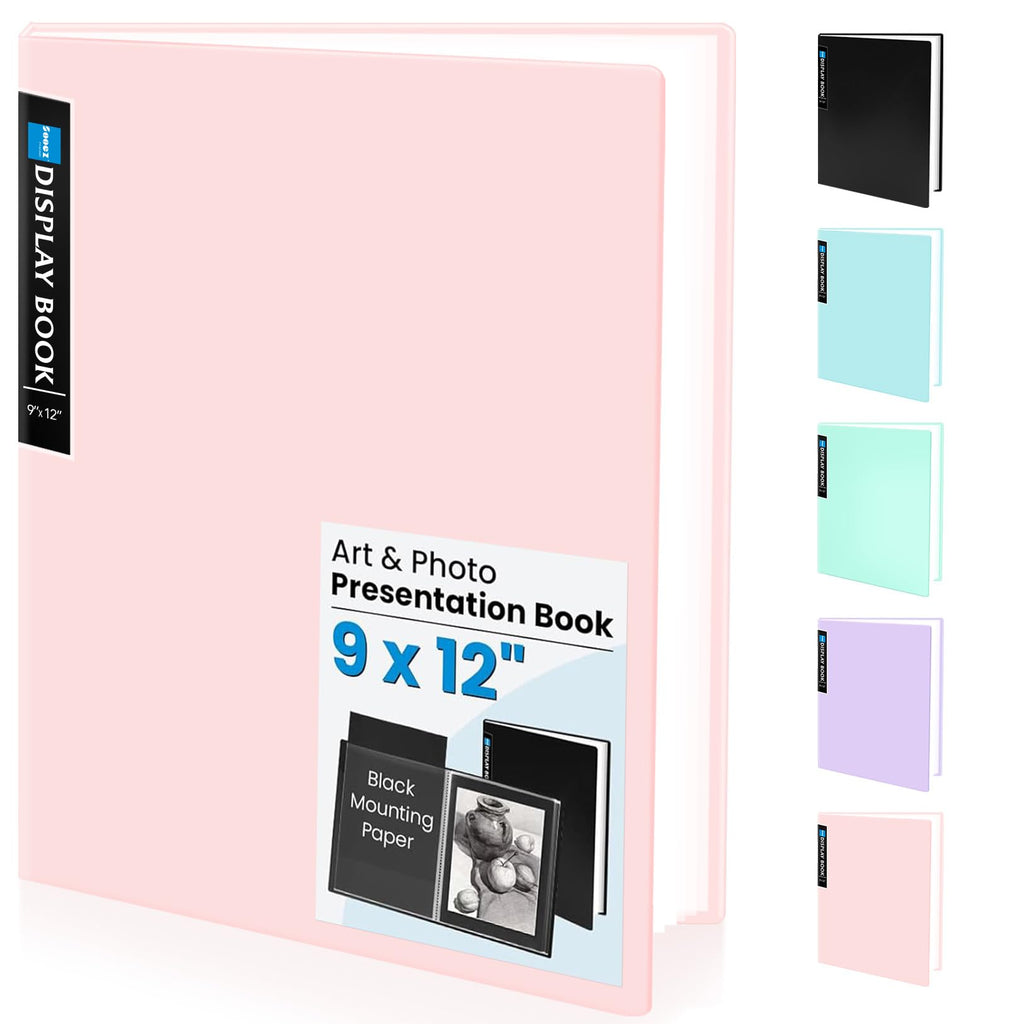 Sooez Binder with Plastic Sleeves 30-Pocket, Displays 60 Pages, 9x12Folders