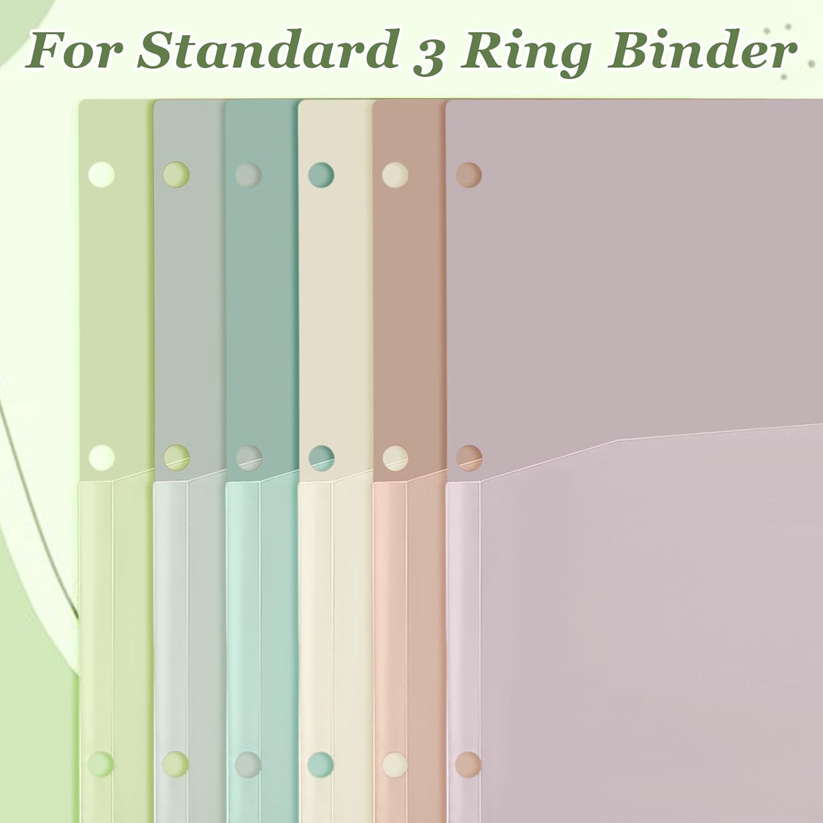 Chuangdi 12 Pack 6 Tab Expanding Binder Dividers with Pockets, Morandi