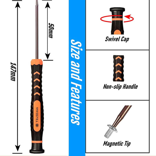 10-Piece Magnetic Torx Screwdriver Set (T2-T15)