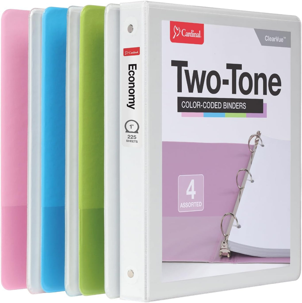 Cardinal 3 Ring Binders, Binders for School and Office, Durable 1 Inch, Round Rings