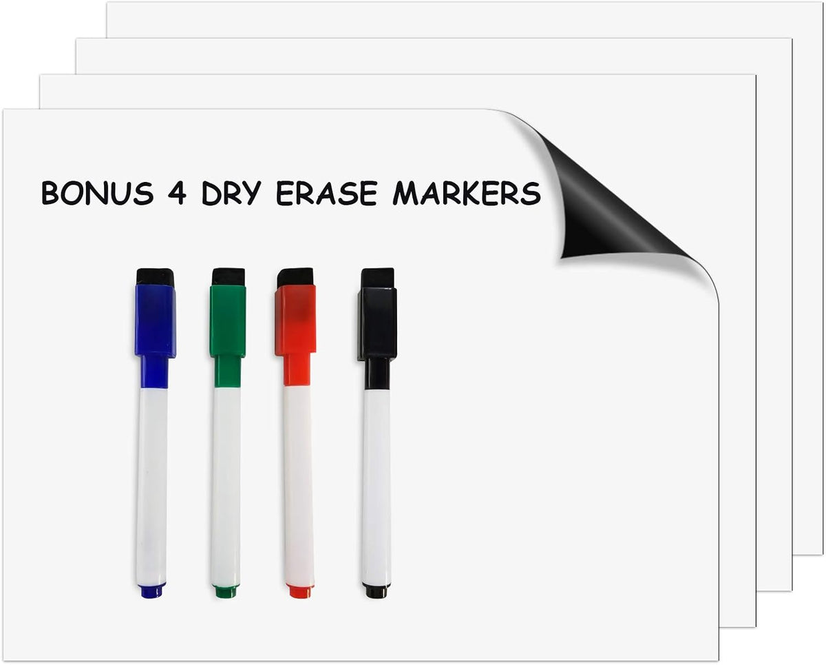 Magnetic Dry Erase Sheets - Magnetic Whiteboard Paper with Dry Erase Markers -Dry Erase