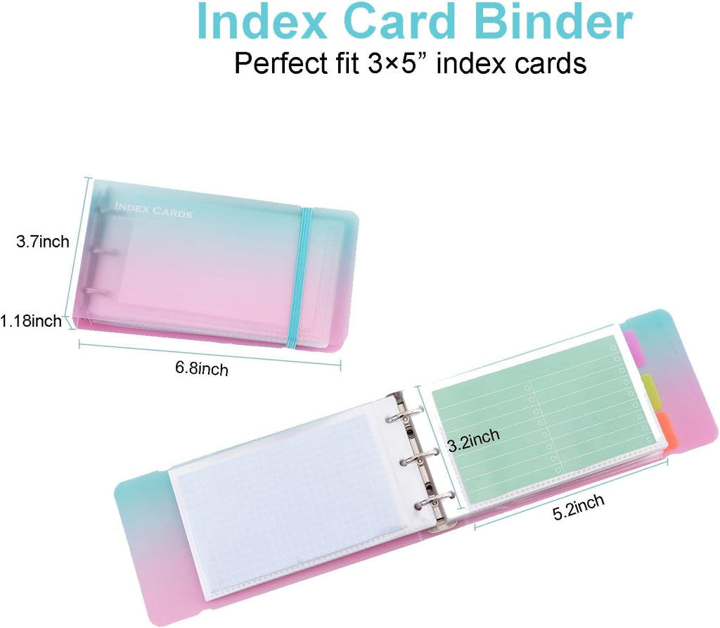 3×5” index card Binder organizer with Plastic pocket Sleeves