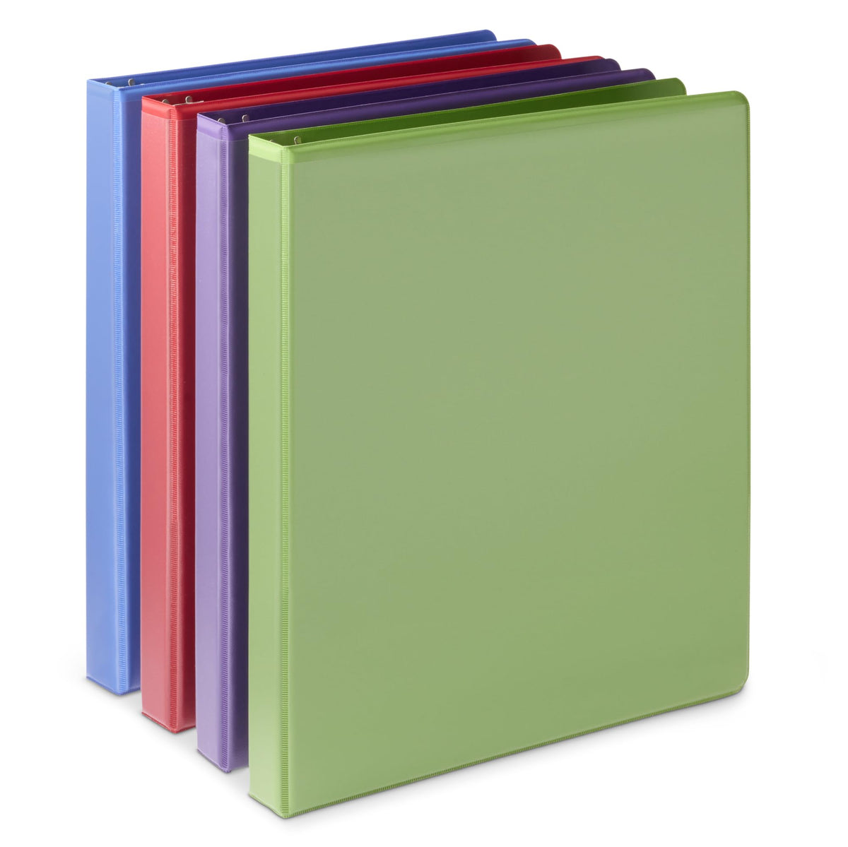 Amazon Basics 3 Ring 1.5 inch Binders with Round Metal Rings, Holds 275 Sheets