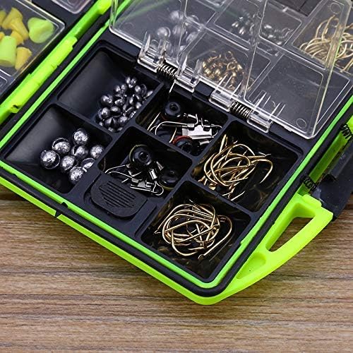 24 Compartments Fishing Tackle Box Kit, 128pcs Full Loaded with Lures Baits Hooks Sinkers