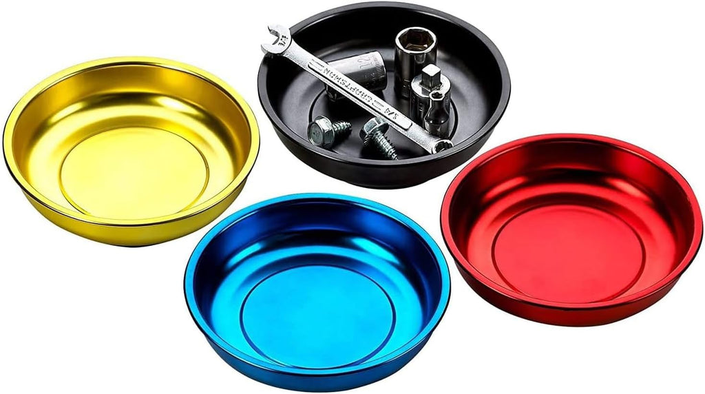 Magnetic Parts Trays, 4-Pack Multicolor Mini Tool and Hardware Holders for Nuts, Bolts