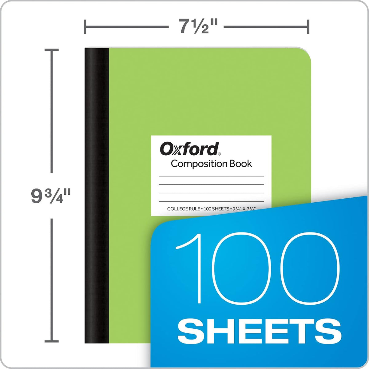 Oxford Composition Notebooks, 6 Pack, Cover Colors Vary, College Ruled Paper