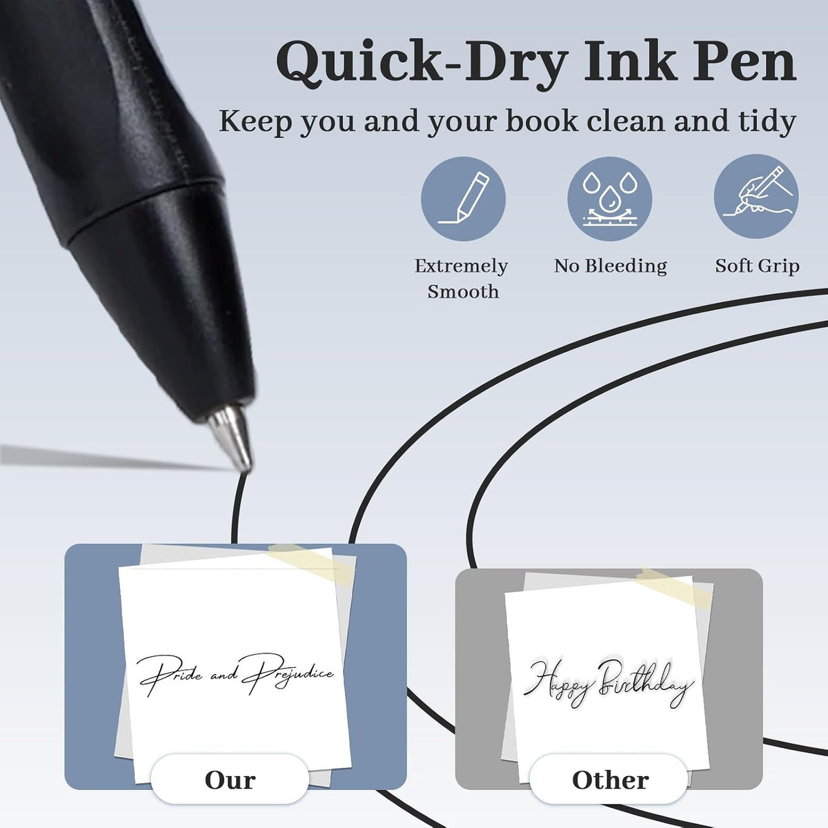 50 Pack Ballpoint Pens Bulk,1.0 mm Medium Point with Black Ink