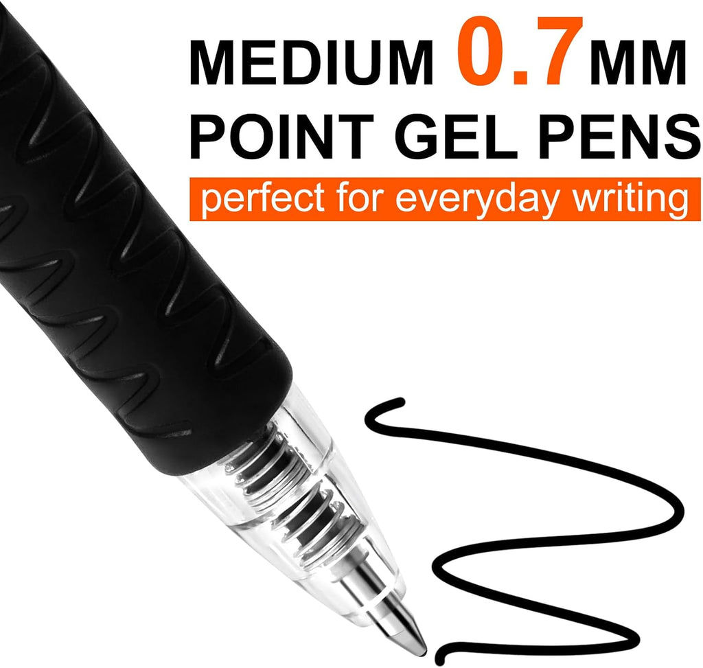 Aen Art 30 Gel Pens, Retractable Gel Ink Roller Pens for Smoothly Writing