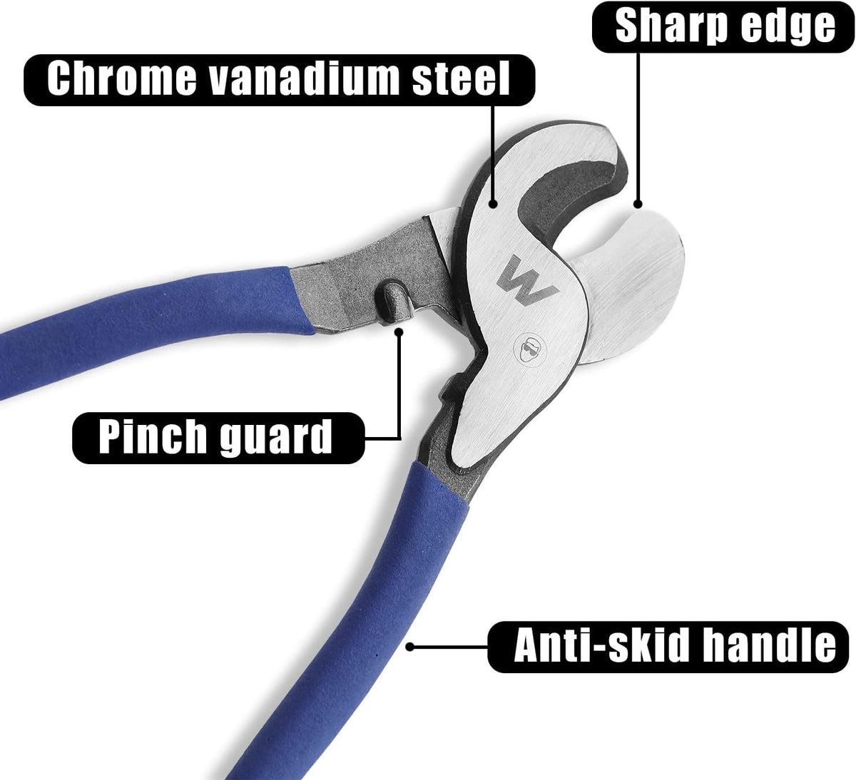 10 Inch Heavy Duty Cable Cutter, High Leverage Wire Cutting Tool for Copper