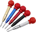 5Pieces Automatic Center Punch 5 Inch Center Hole Punch Adjustable Spring Loaded Metal