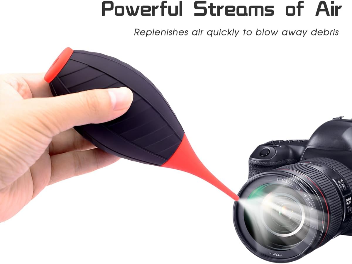 2 Pack Silicone Air Blower Blaster Pump Dust Cleaner with Cleaning Brush Cloth