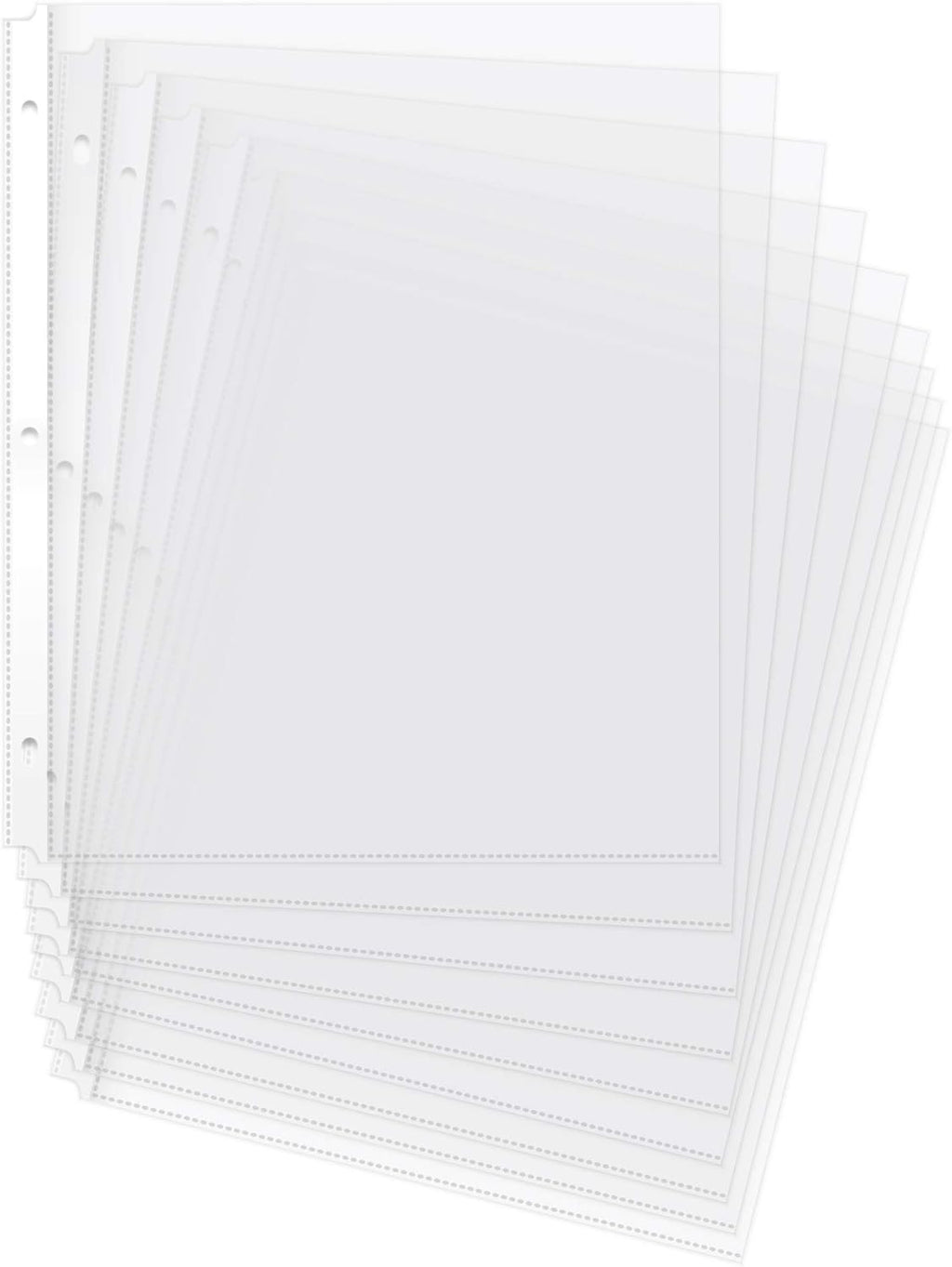 Amazon Basics Durable Clear Sheet Protectors for 3 Ring Binder, 8.5 in x 11 in, 3 holes