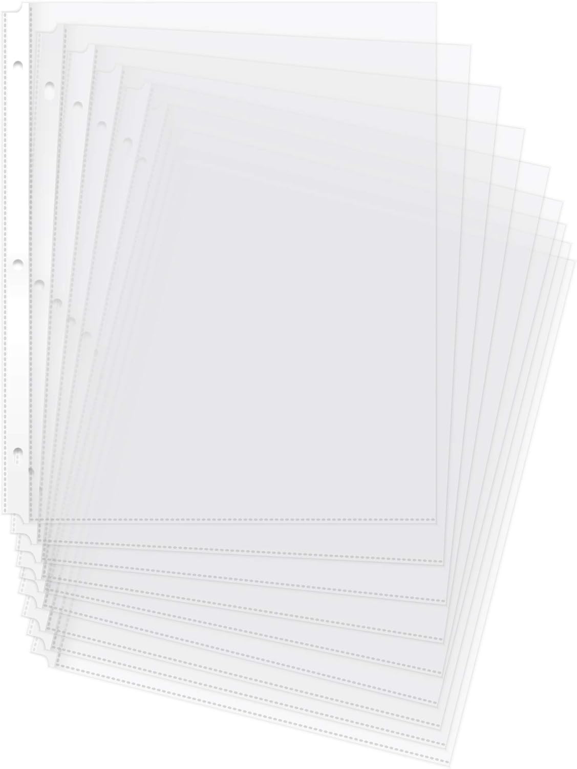 Amazon Basics Durable Clear Sheet Protectors for 3 Ring Binder, 8.5 in x 11 in, 3 holes