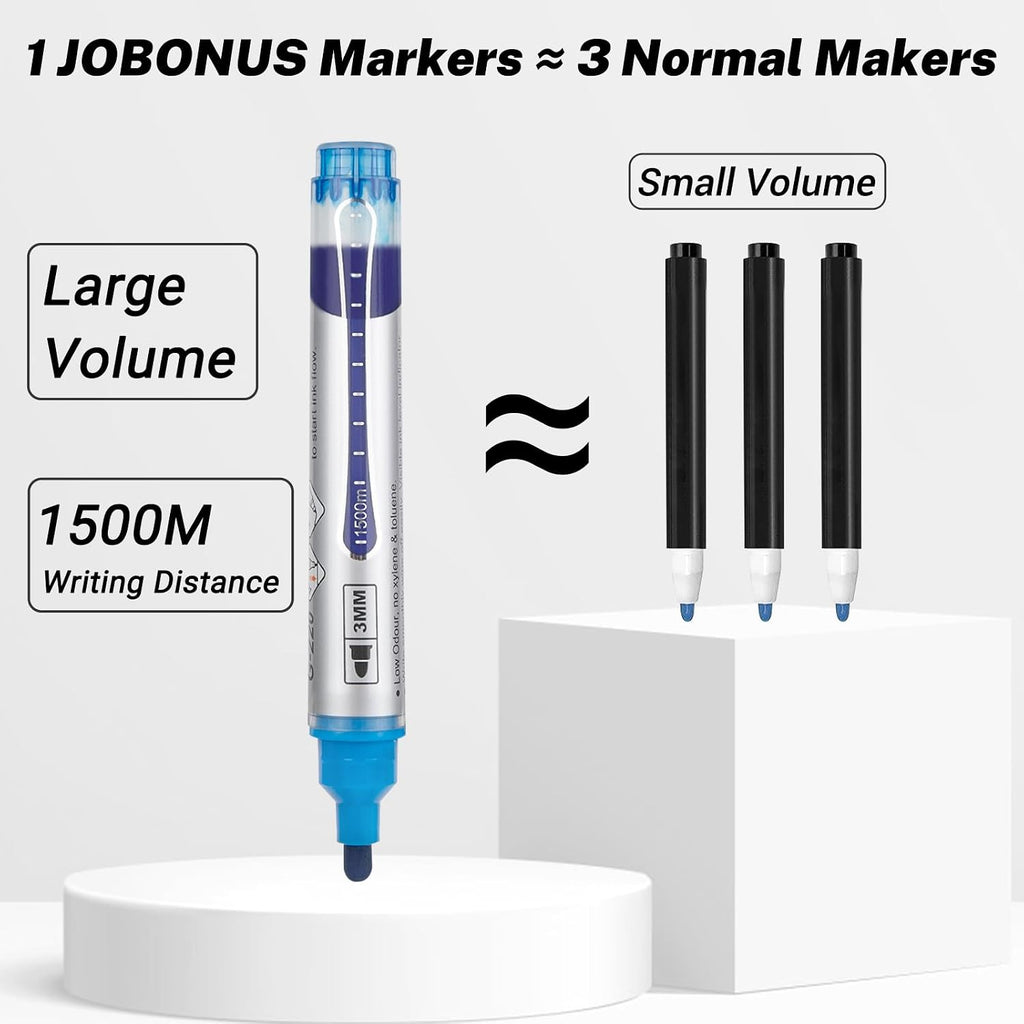JOBONUS Glass Board Markers Erasable, Neon Dry Erase Markers for Whiteboard, Glass Board