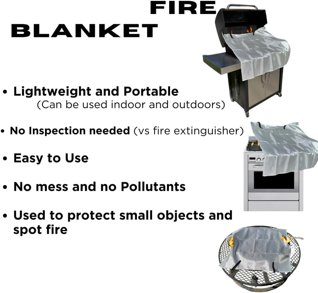 1X Fire Blanket for Home Safety Emergency for Kitchen Fiberglass Fire Blankets Fireproof