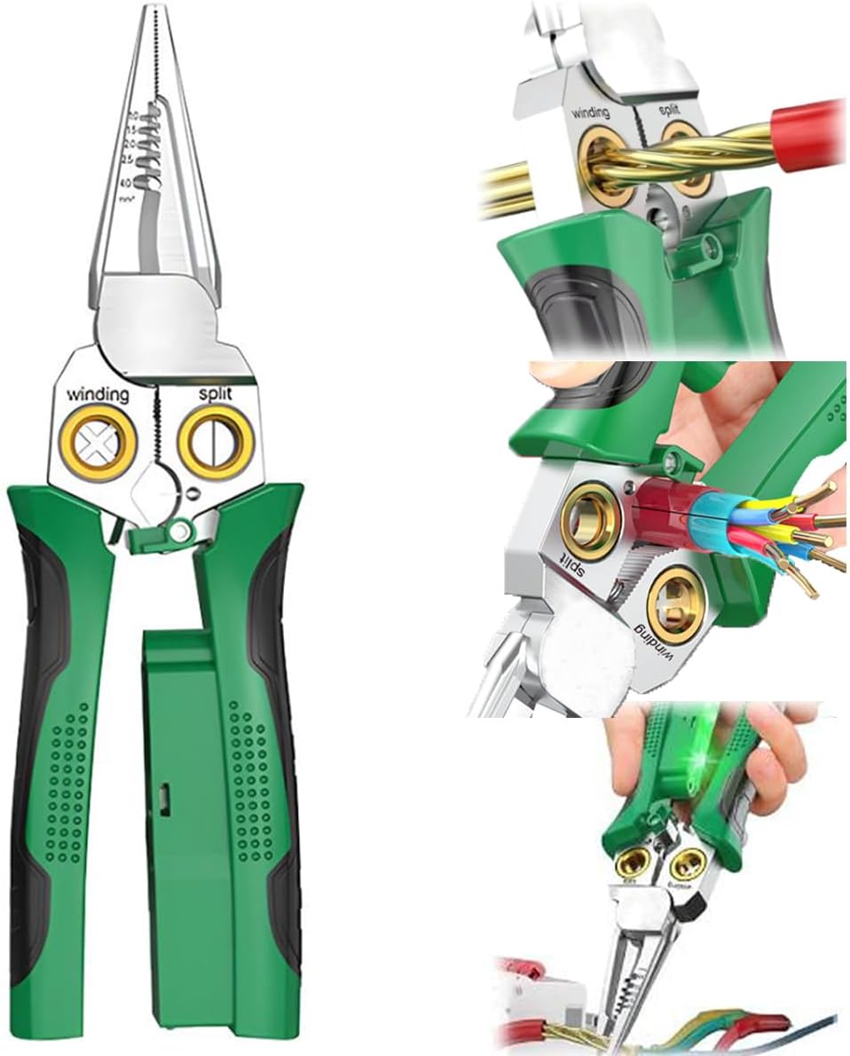 Wire Strippers Twister with Electricity Measurement Function 8in1 Wire Stripping Pliers