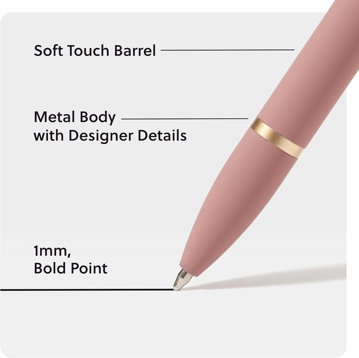 U Brands Ballpoint Pens, 4 Pack, Bold 1.0 mm Point Black Ink, Atlantis Hue