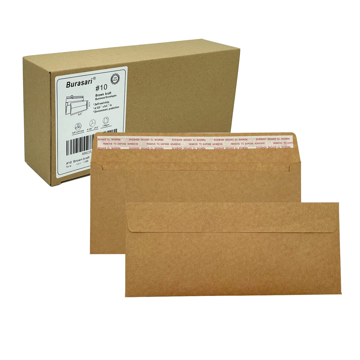 100Qty#10 Black Business envelopes 4.125x9.5In- windowless design 120GSM paper envelopes