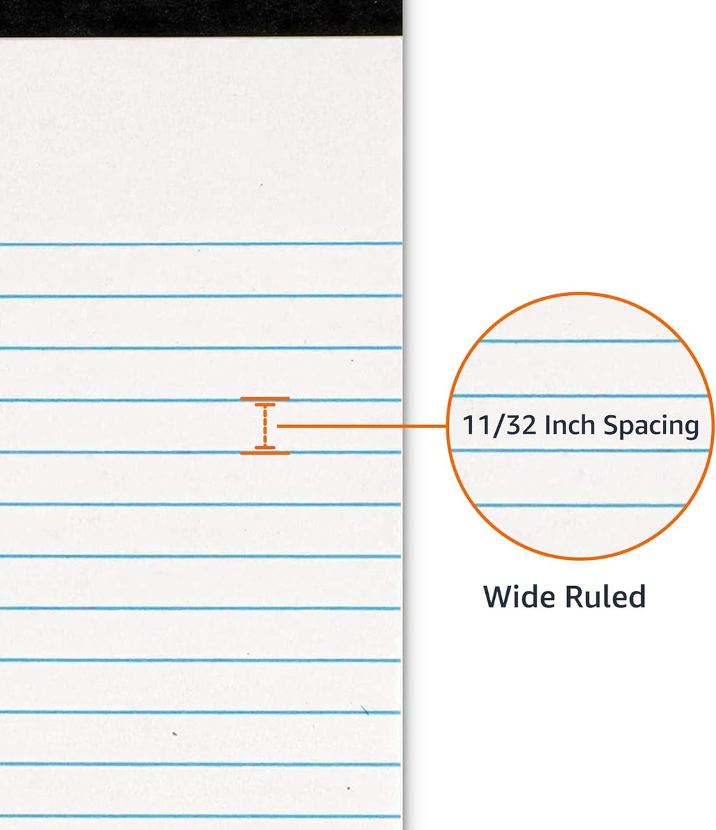 Amazon Basics Wide Ruled Lined Writing Note Pads for Office Supplies, 8.5" x 11.75"