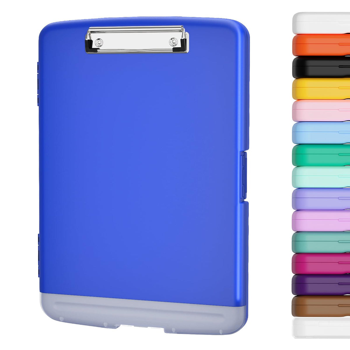 Piasoenc Clipboard with Storage, 8.5 x 11 Clip Board with Pen Holder, Red