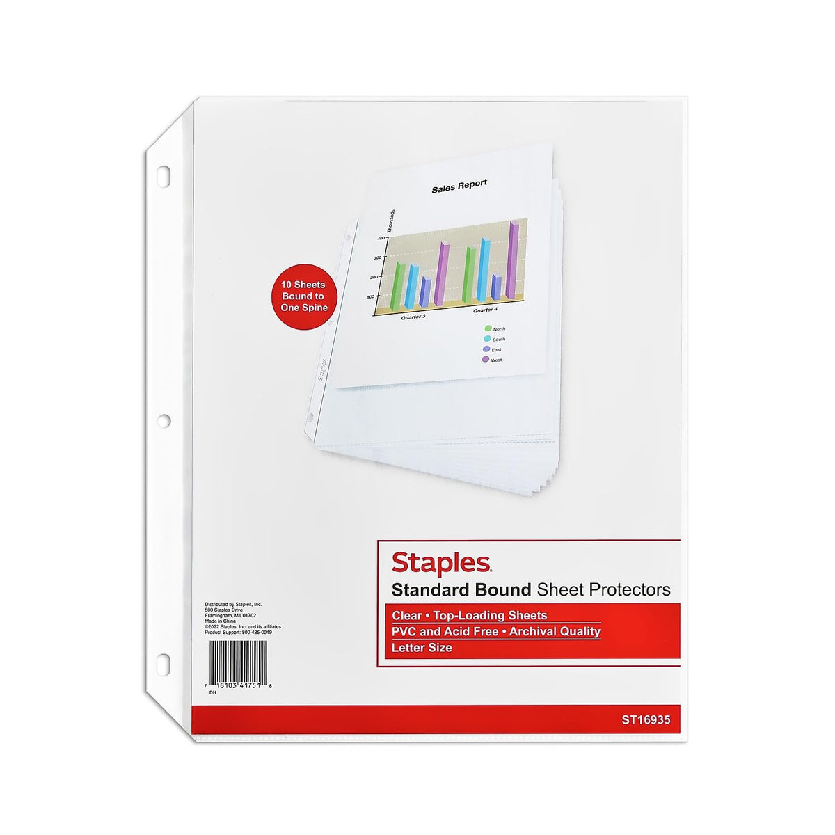 Staples Medium Weight Sheet Protectors, 8.5x11, Clear, 3-Pack Carton