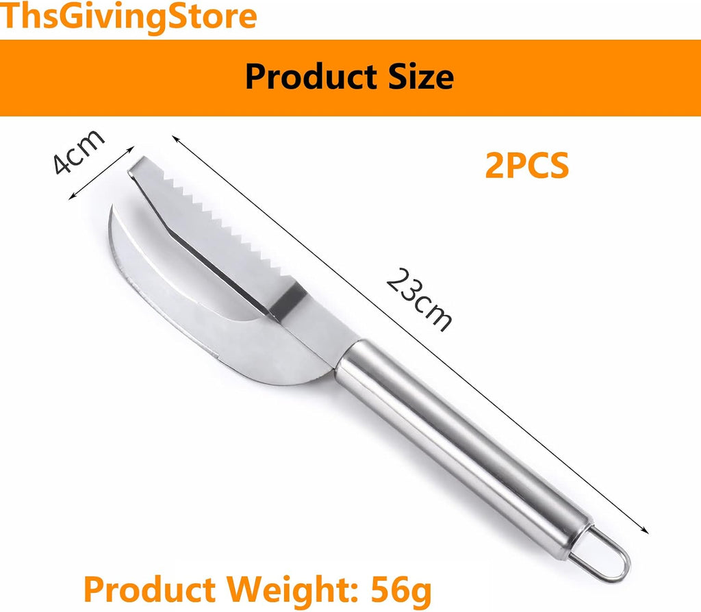 2pcs Fish Scaler Remover, 3 In 1 Stainless Steel Fish Scale Remover Tool