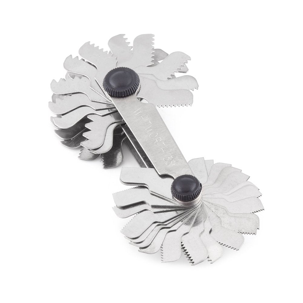 52Pcs Stainless Steel Thread Measuring Gage, Screw Thread Measuring Gage Pitch Measuring