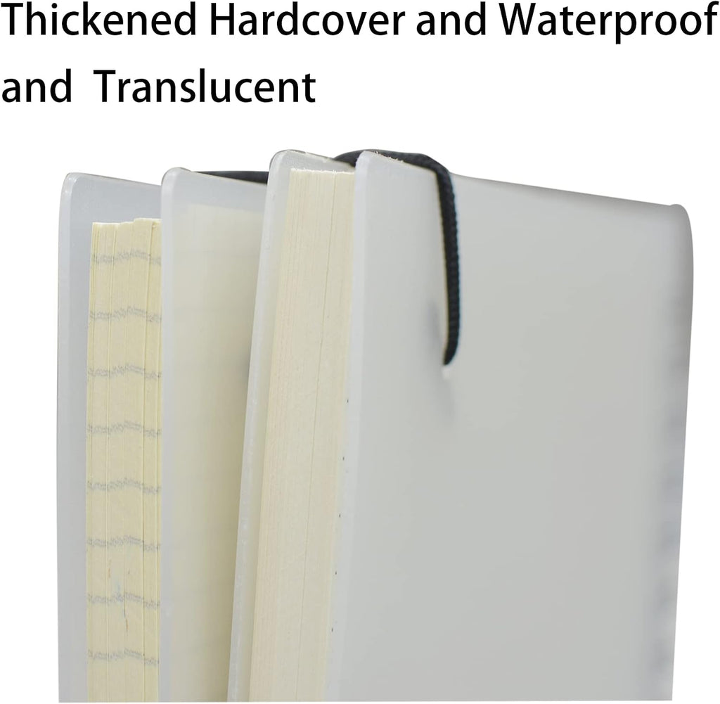 Yansanido Spiral Notebook, 3 Pcs A5 Thick Plastic Translucent Frosting Hardcover Graph