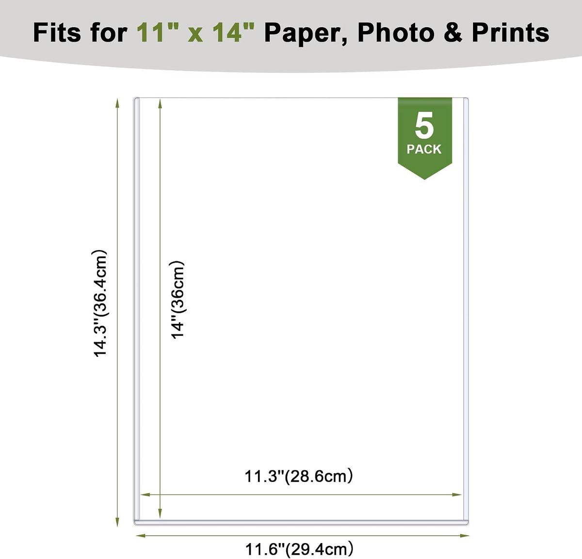 Ndsox 5 Pack 11 x 14 Inches Rigid Print Protectors Hard Plastic Sheet Protectors