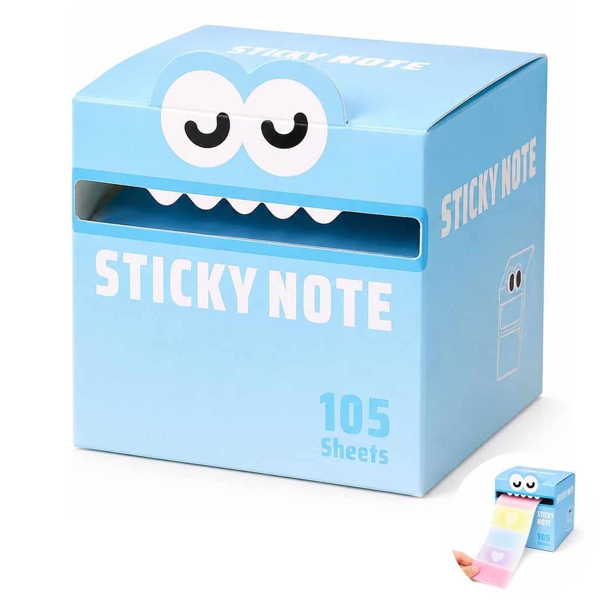105 Sheets Transparent Pull-Out Sticky Notes,Cute Fruit Monster Pop Up Sticky Notes