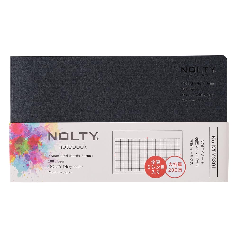 NOLTY NOTE Horizontal Slim Plus Graph Matrix, 3.5mm Grid, Pink, NTY3205