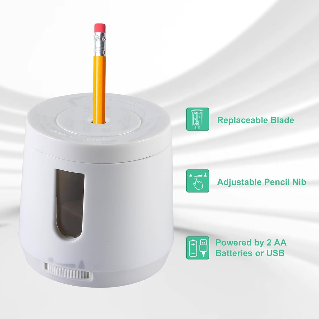 Bocyteopr Automatic Electric Pencil Sharpener, USB & Battery Operated