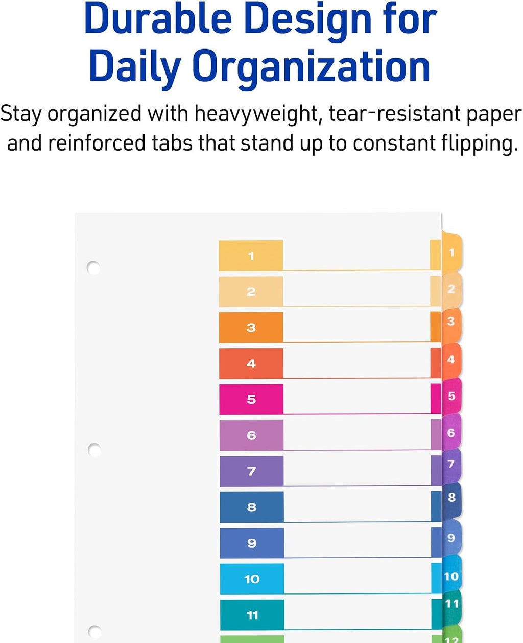 Avery Table of Contents Dividers, 12-Tab, Multicolor, 3 Sets