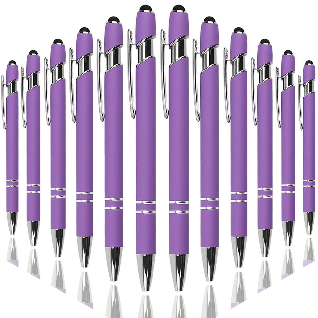 Oddmoal Ballpoint Pen with Stylus Tip, Soft Touch Click Metal Pen, 1.0mm Medium Point