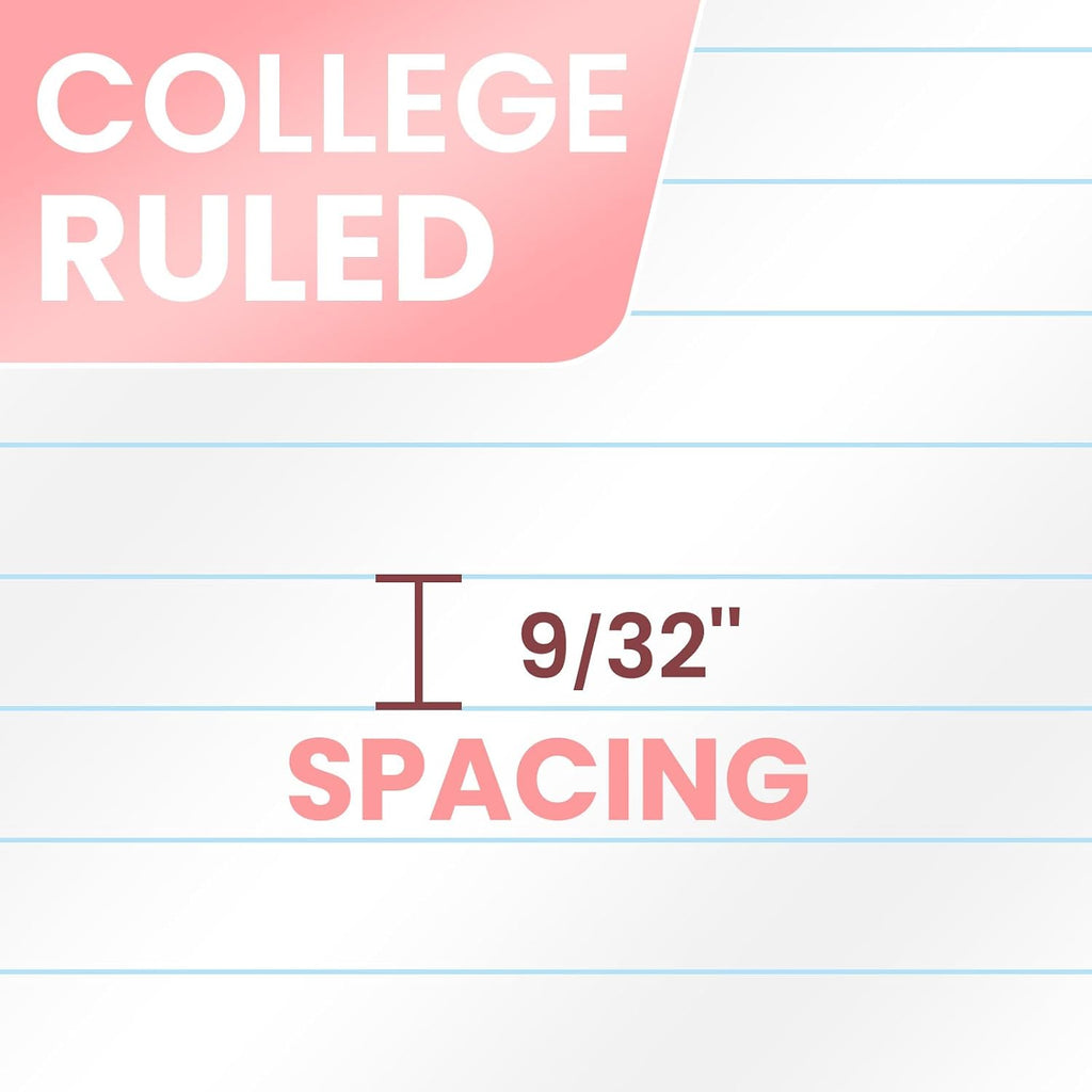 Oucaru 1 Subject Spiral Notebook College Ruled 5 Pack, 140 Pages