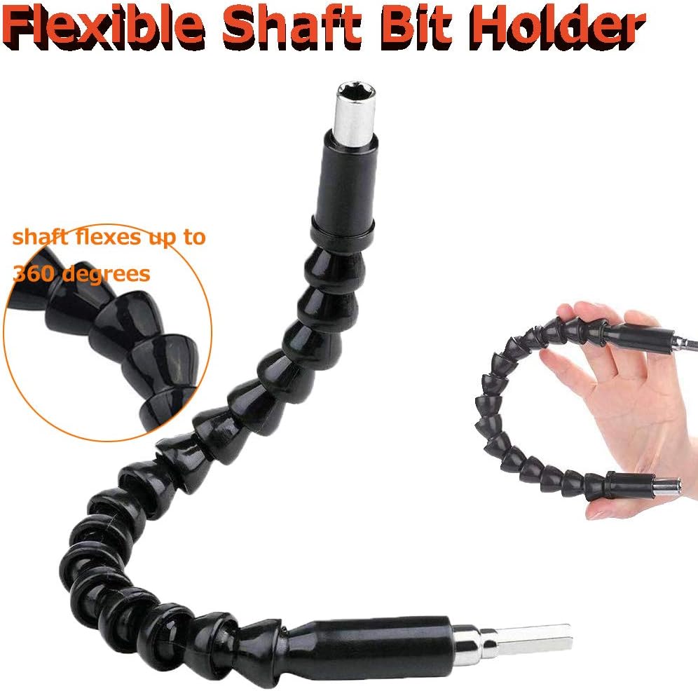2 Pack Flexible Drill Bit Extension with 10 Drill Bit Sets