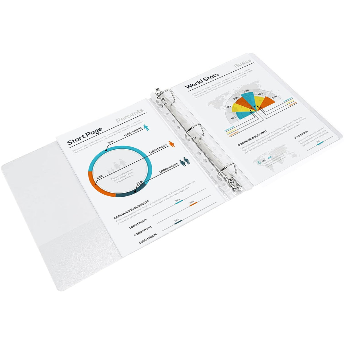 Amazon Basics 3 Ring Binders, 1.5 Inch D-Ring Organizer for School, Home Office, White