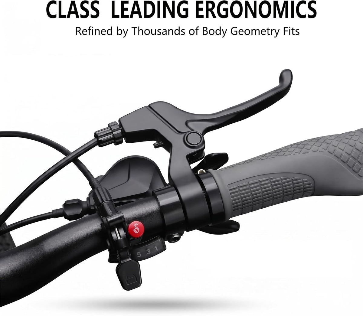 4-Finger Bicycle Brake Levers Alloy Set for 22.2mm Handlebars, MTB Kids