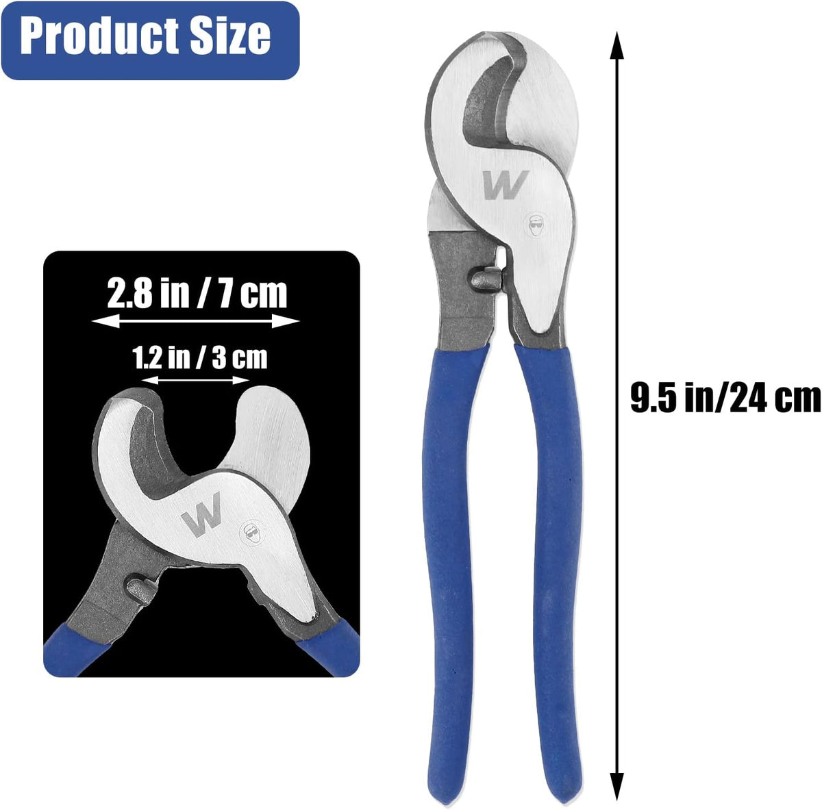 10 Inch Heavy Duty Cable Cutter, High Leverage Wire Cutting Tool for Copper